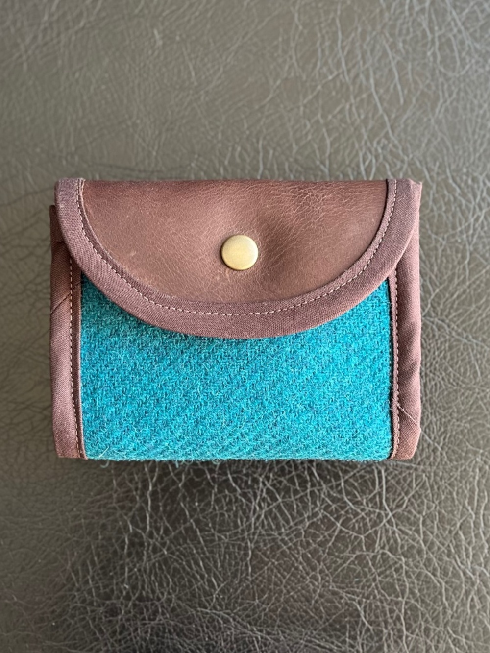 Harris Tweed wallet: deep turquoise